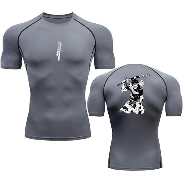 AnimeFit Men’s Compression Shirt – Breathable Quick-Dry Gym & Sports Top