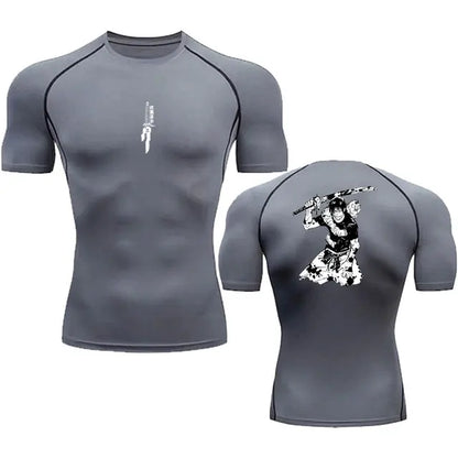 AnimeFit Men’s Compression Shirt – Breathable Quick-Dry Gym & Sports Top