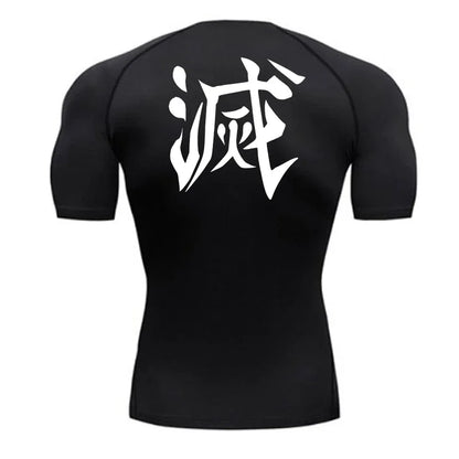 Demon Slayer Men’s Compression Tee – Quick-Dry Gym & Workout Top