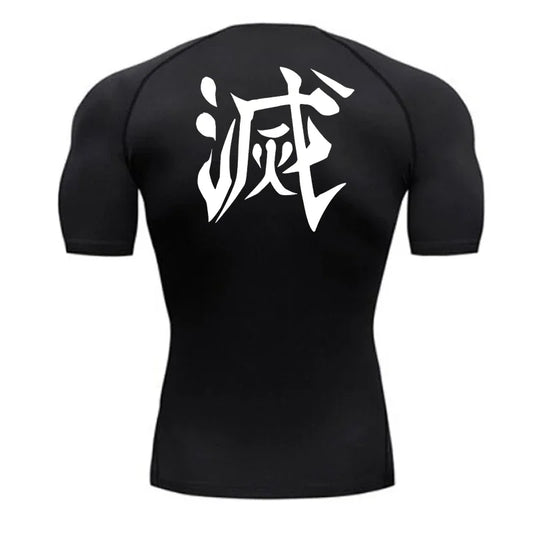 Demon Slayer Men’s Compression Tee – Quick-Dry Gym & Workout Top