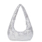 Women's Evening Bag Aluminum Sequin Armpit Bag with Zipper Lightweight Casual Handbag Party Sparkling Shoulder Mobile Phone Bag