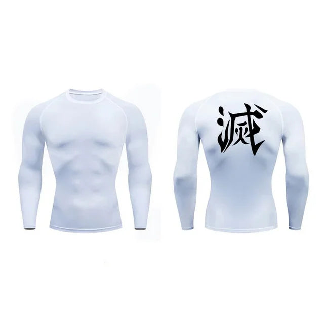 Demon Slayer Men’s Compression Tee – Quick-Dry Gym & Workout Top