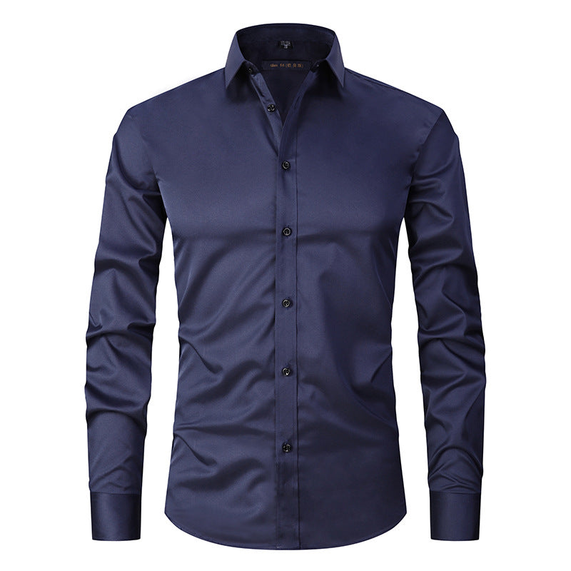 Men’s Slim Fit Long-Sleeve Elastic Shirt – Modern Casual Top