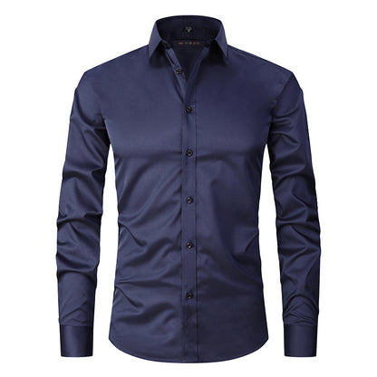 Men’s Slim Fit Long-Sleeve Elastic Shirt – Modern Casual Top