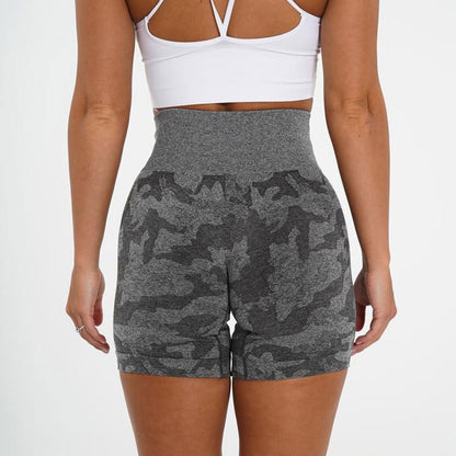 Camo Seamless Fitness & Yoga Shorts – Women’s Slim Workout