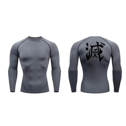 Demon Slayer Men’s Compression Tee – Quick-Dry Gym & Workout Top