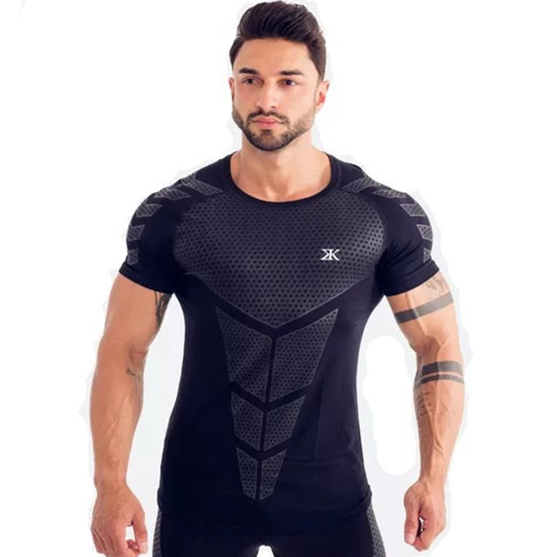 Men’s Quick-Dry Compression Tee – Slim Fit Running & Sports Top
