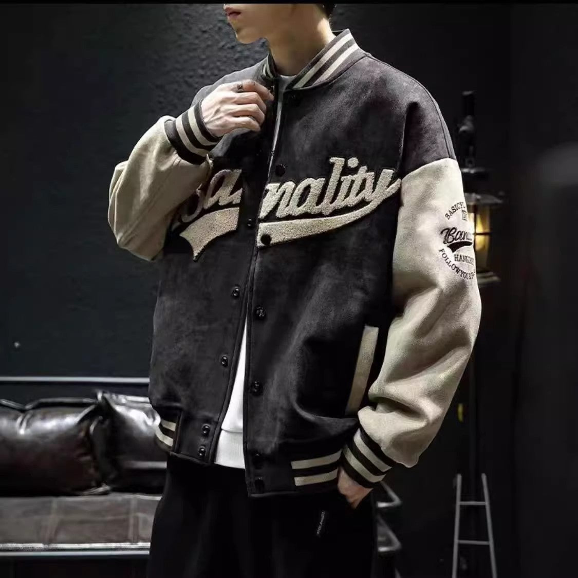 Men’s Deer Skin Baseball Jacket