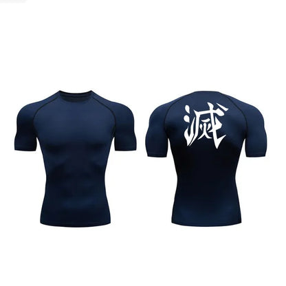 Demon Slayer Men’s Compression Tee – Quick-Dry Gym & Workout Top